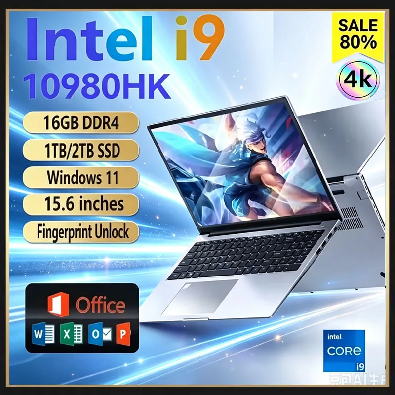 Ddr4 16Gb - Ordinateur portable de 15,6 pouces, processeur