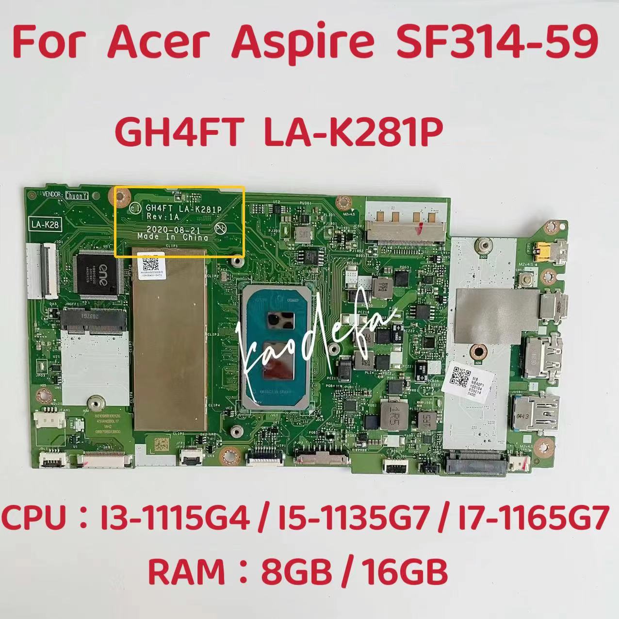 Ddr4 16Gb - Carte mère d'ordinateur portable pour Acer